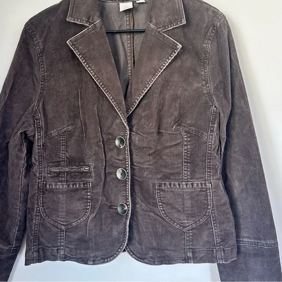 Caslon Brown Corduroy Blazer Jacket - Size: Large - Picture 6 of 6